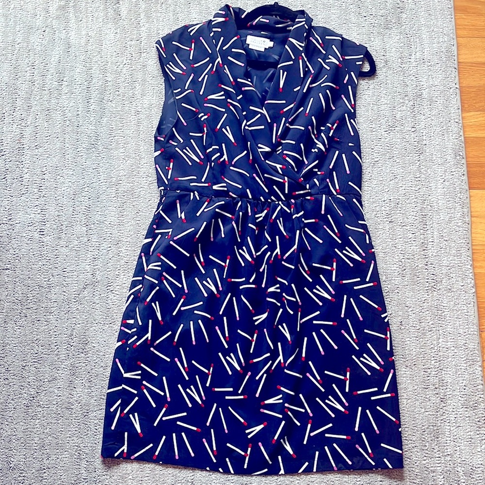 Navy matchstick sleeveless dress